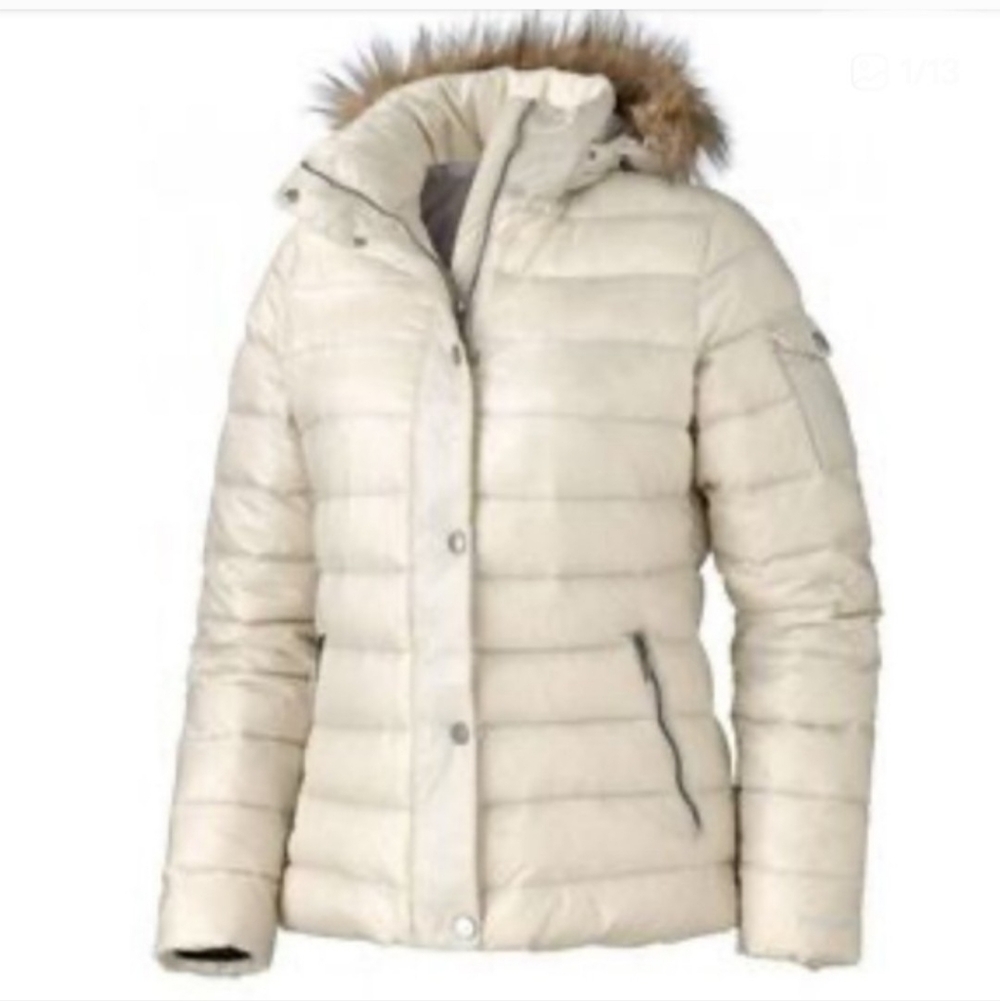 Marmot Hailey Whitestone 700 Down Fill Faux Fur Hooded Jacket